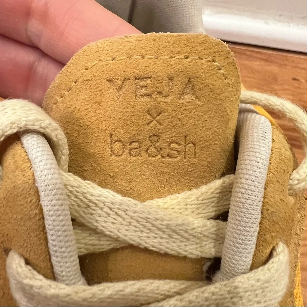 Veja X Ba&sh Shoes Womens 8.5 Yellow Alveomesh Ouro Pierre Athletic Sneakers